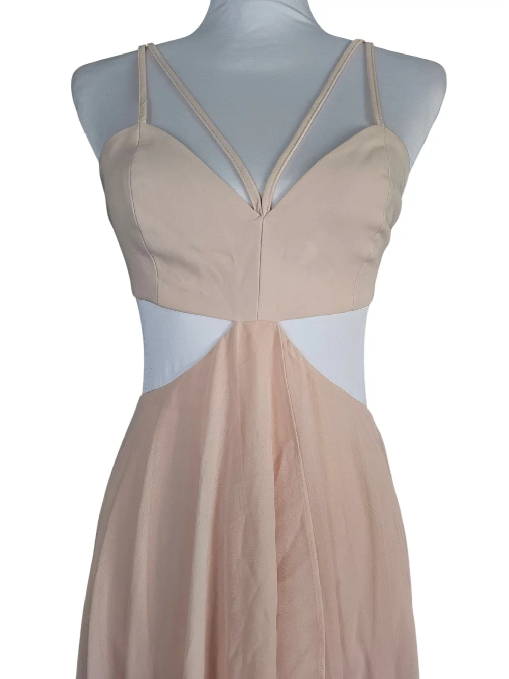 bebe Blush Pink Cutout Ruffle Maxi Dress - Picture 3 of 10